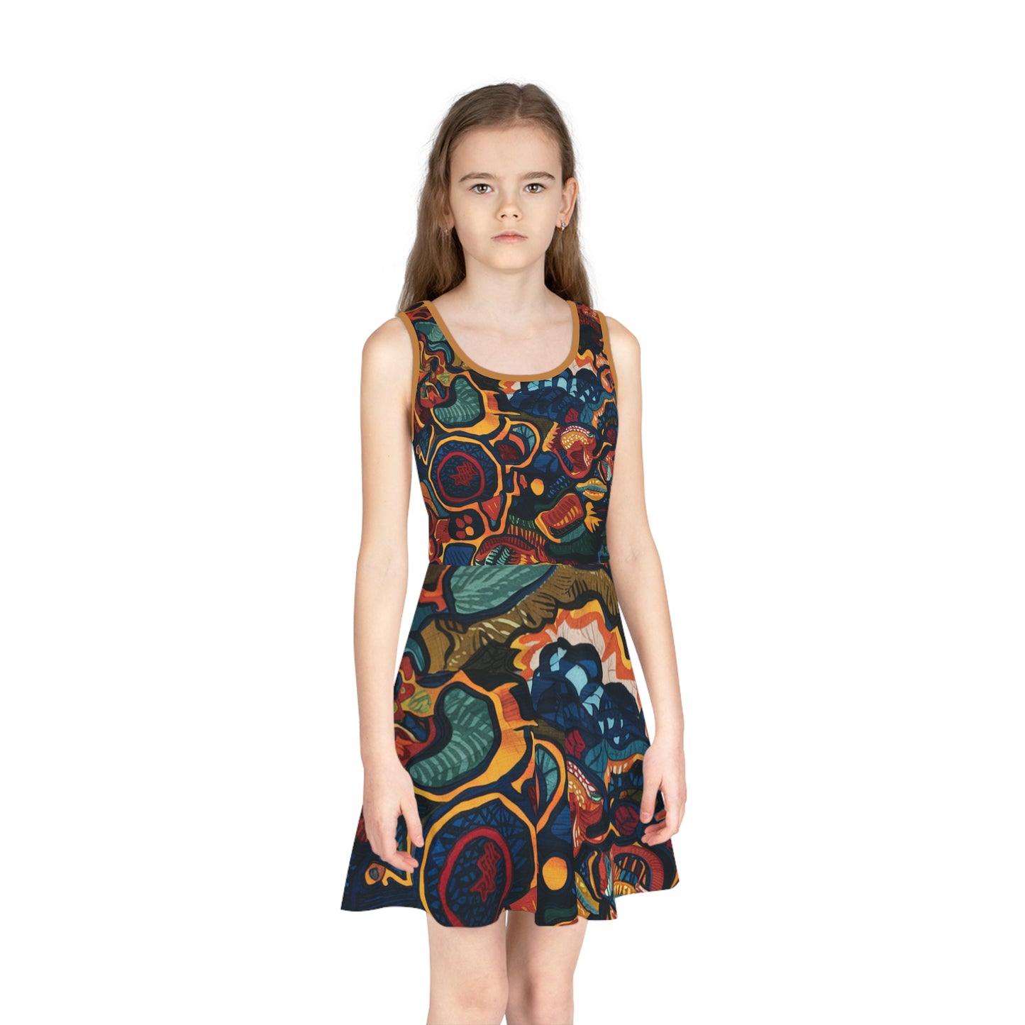 Girls' Sleeveless Sundress - "Covenant Circles Design"