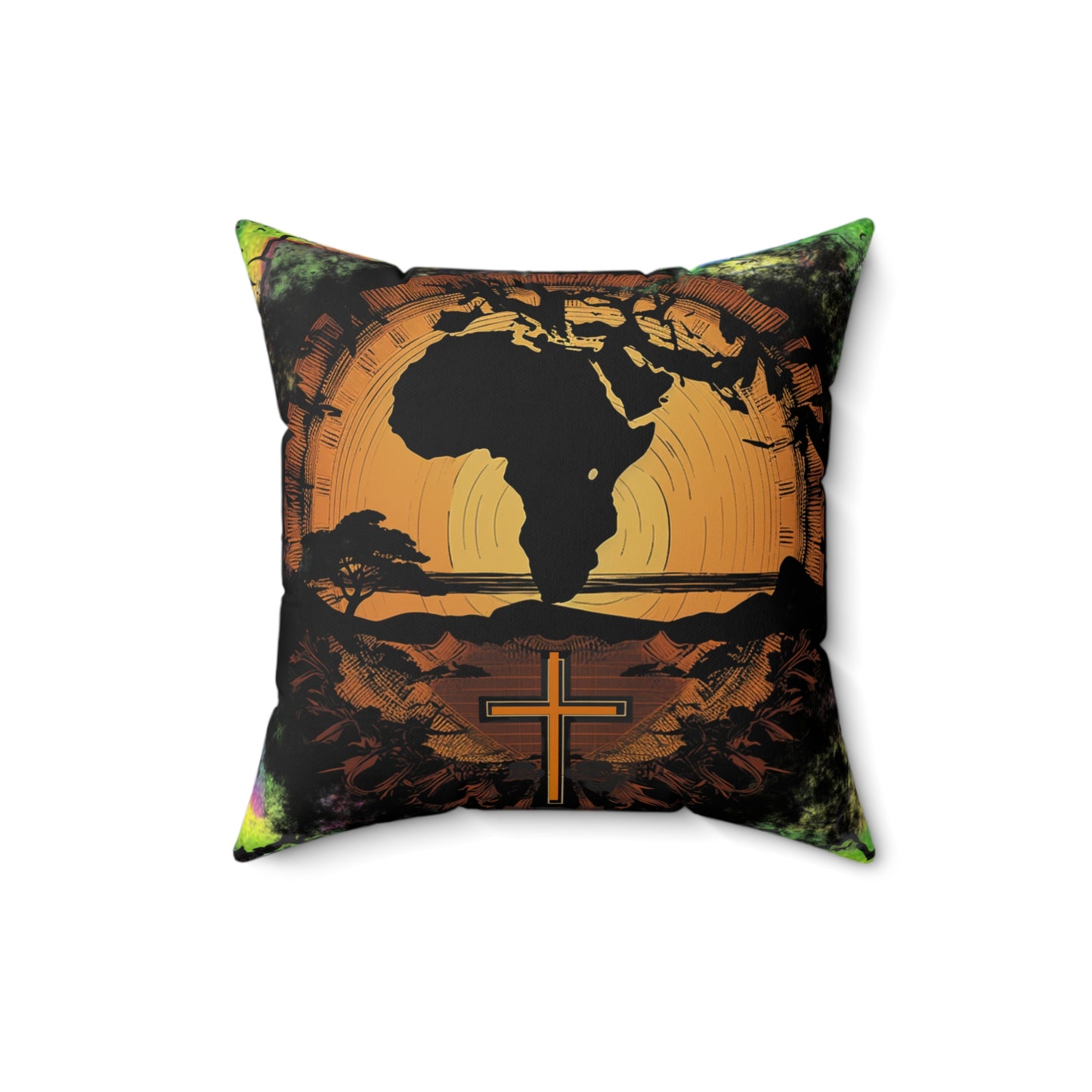 Spun Polyester Square Pillow - Afro Salvation