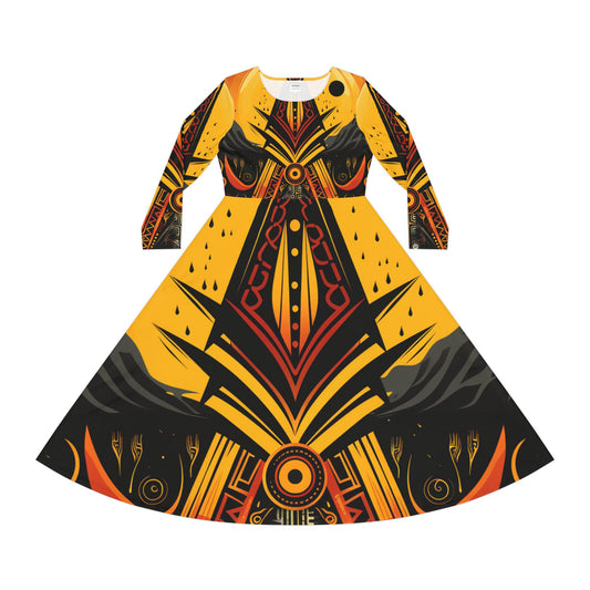 Women's Long Sleeve Dance Dress - Burning Faith Design