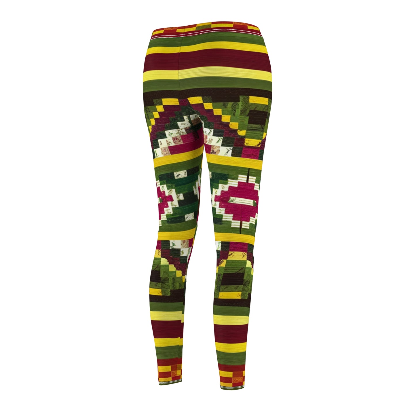 Women's Cut & Sew Casual Leggings - Radiant Pathway Design