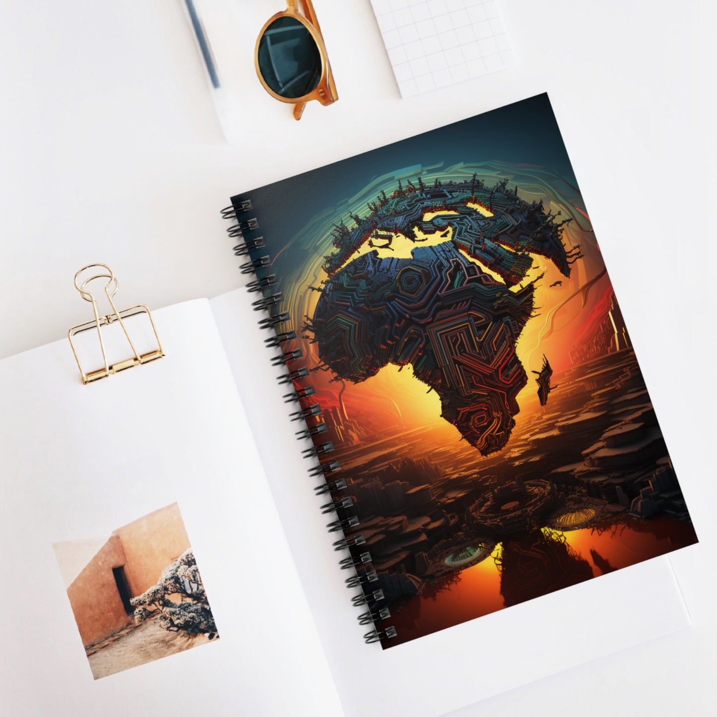 Spiral Notebook - Ruled Line - Afro Matrix Design