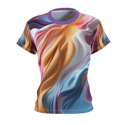 Women's Cut & Sew Tee (AOP) - Hope Swirls Design