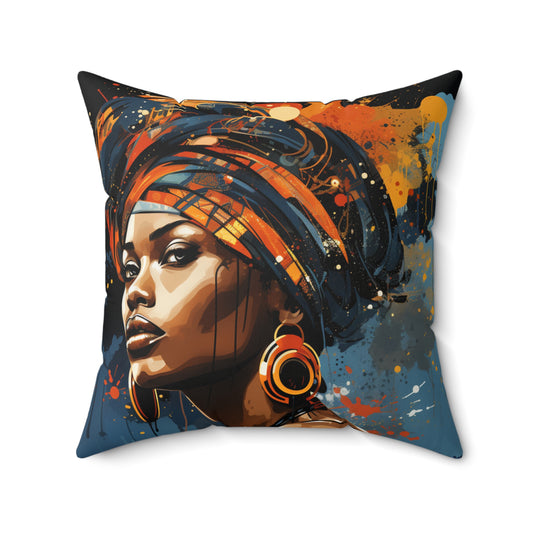 Spun Polyester Square Pillow - Daughters of Africa 1 Design