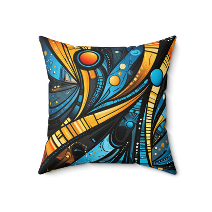 Spun Polyester Square Pillow - African Sapphire Design