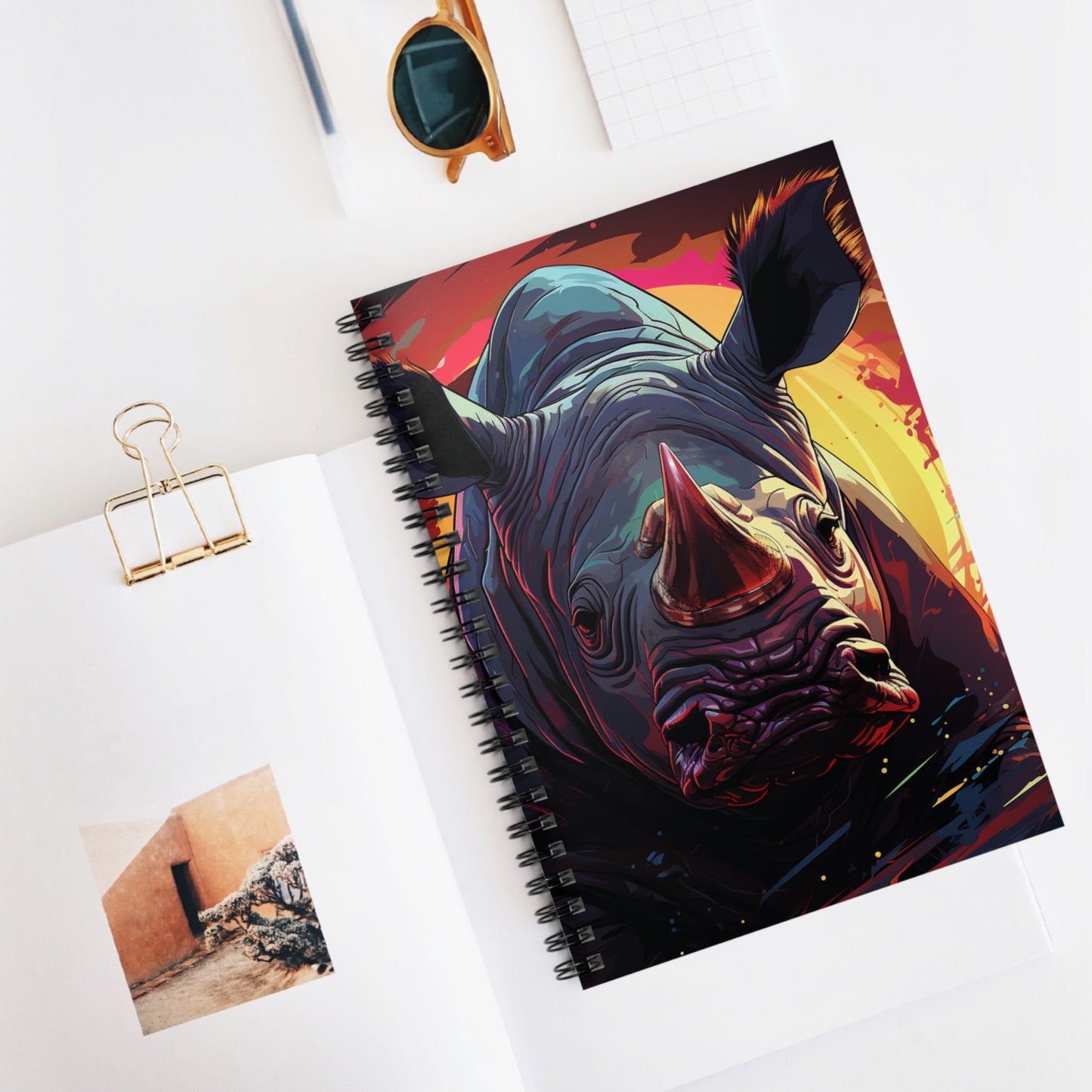 Spiral Notebook - Ruled Line - Save The Rhino Design