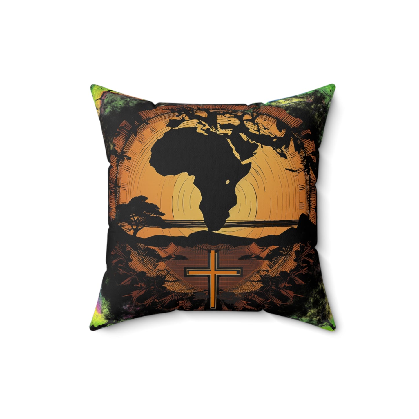 Spun Polyester Square Pillow - Afro Salvation