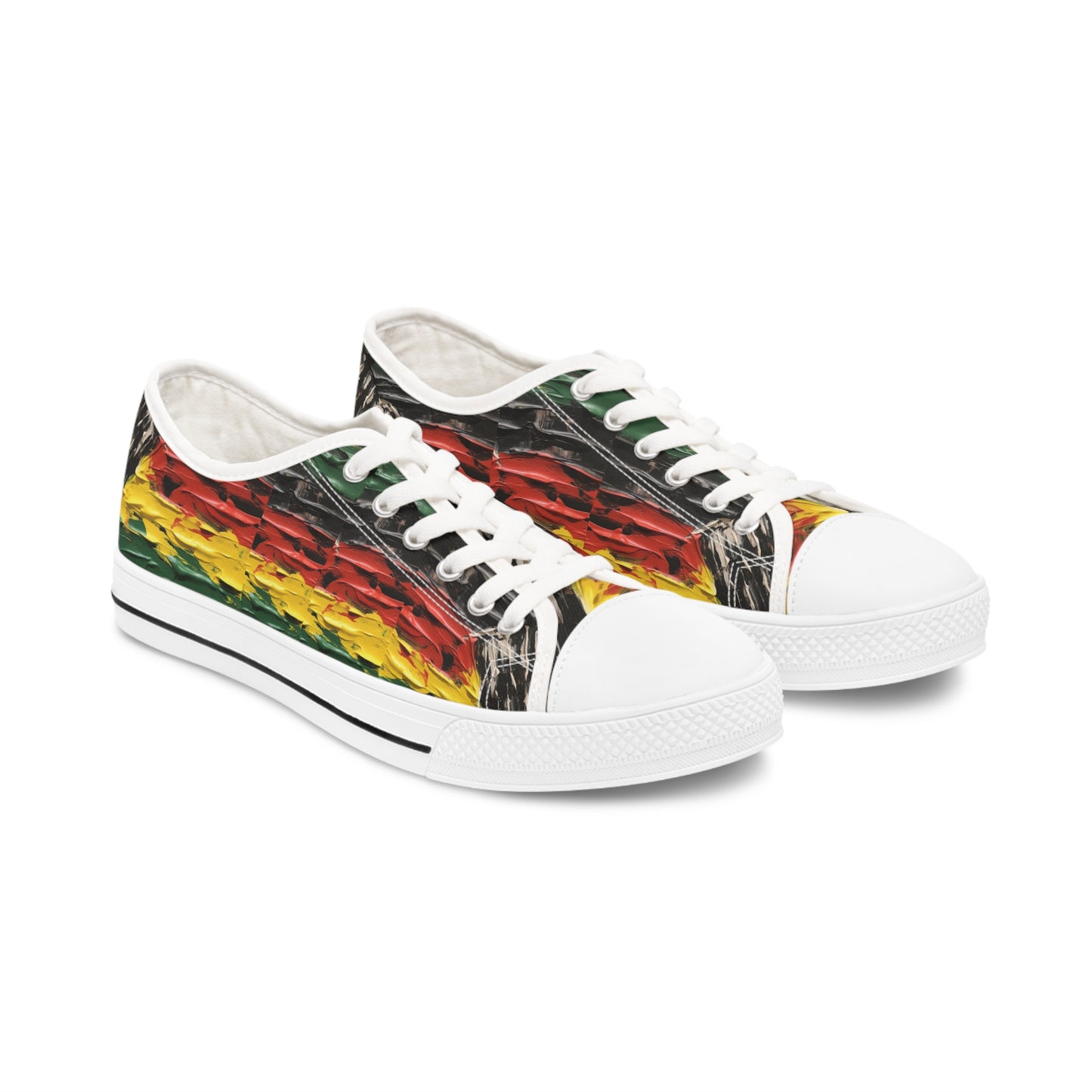 Women's Low Top Sneakers - Afro Abstract Design