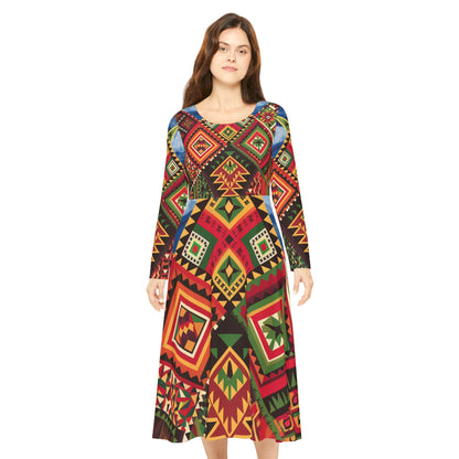 Women's Long Sleeve Dance Dress - Tribal Resilience Design