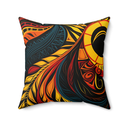 Spun Polyester Square Pillow - Saharan Petal Design