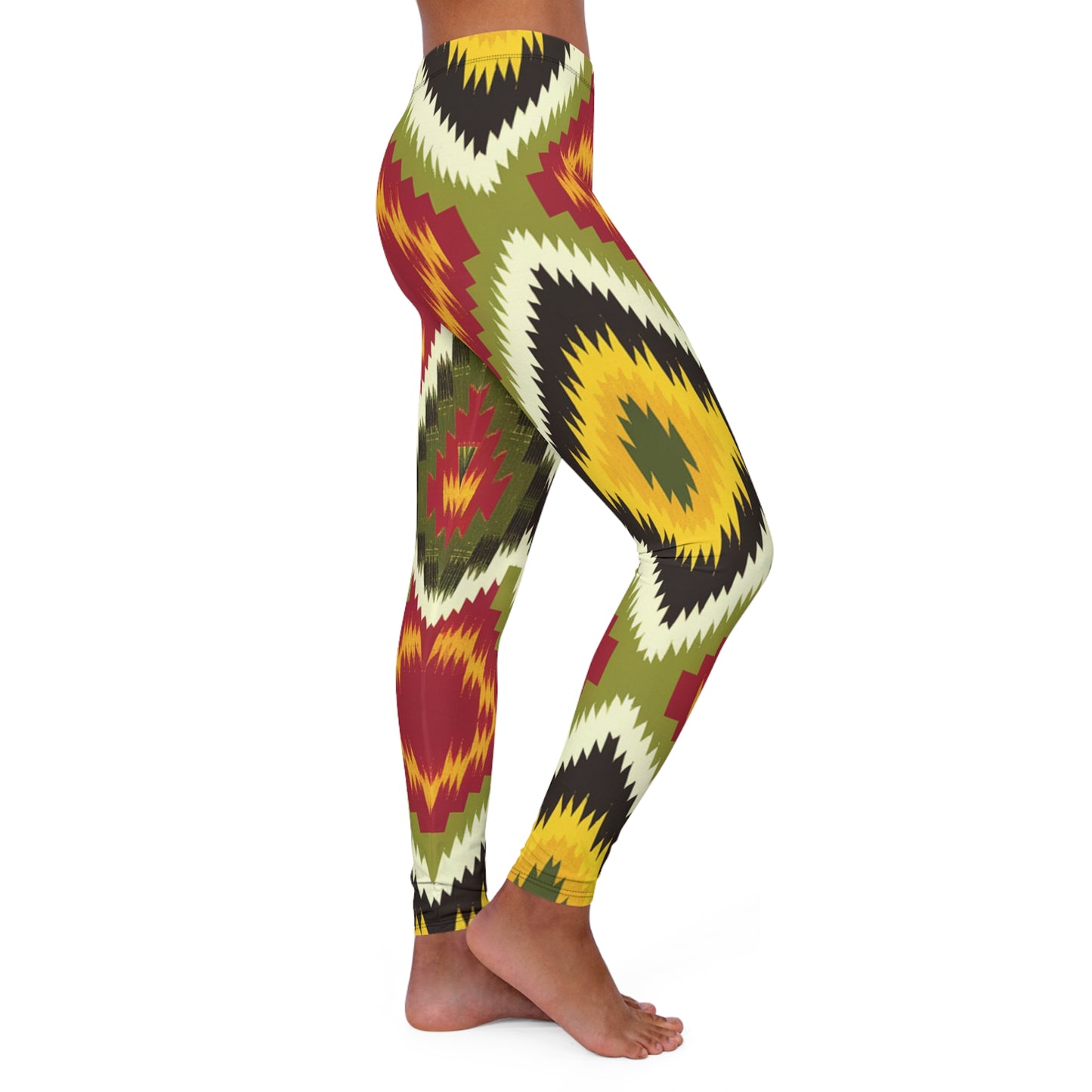 Women's Spandex Leggings - Radiant Pathway Design