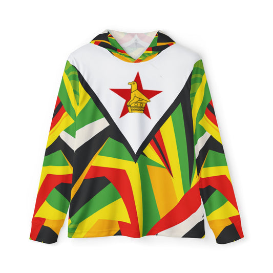 Men's Sports Warmup Hoodie - Zimbo Abstract Flag Design