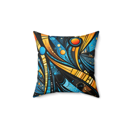 Spun Polyester Square Pillow - African Sapphire Design