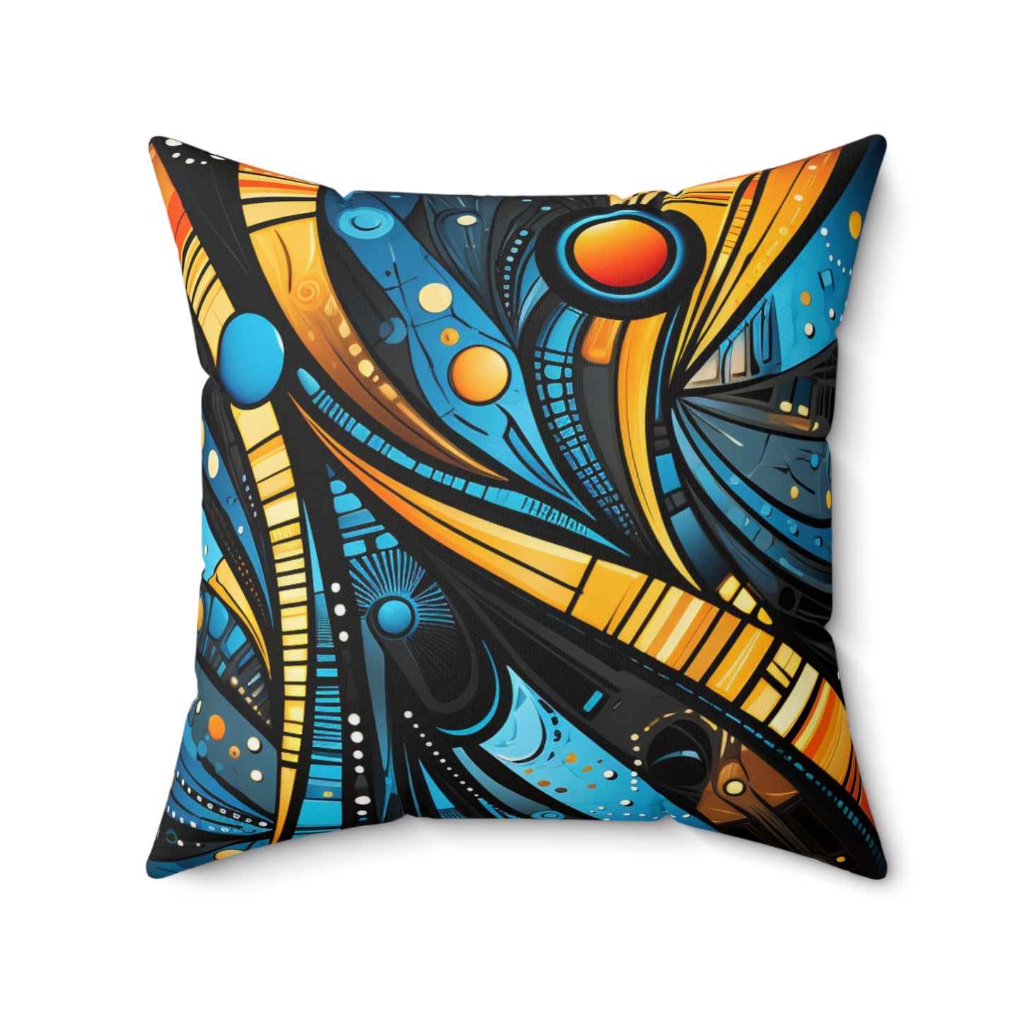 Spun Polyester Square Pillow - African Sapphire Design