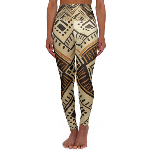 High Waisted Yoga Leggings - Kalahari Accord Design