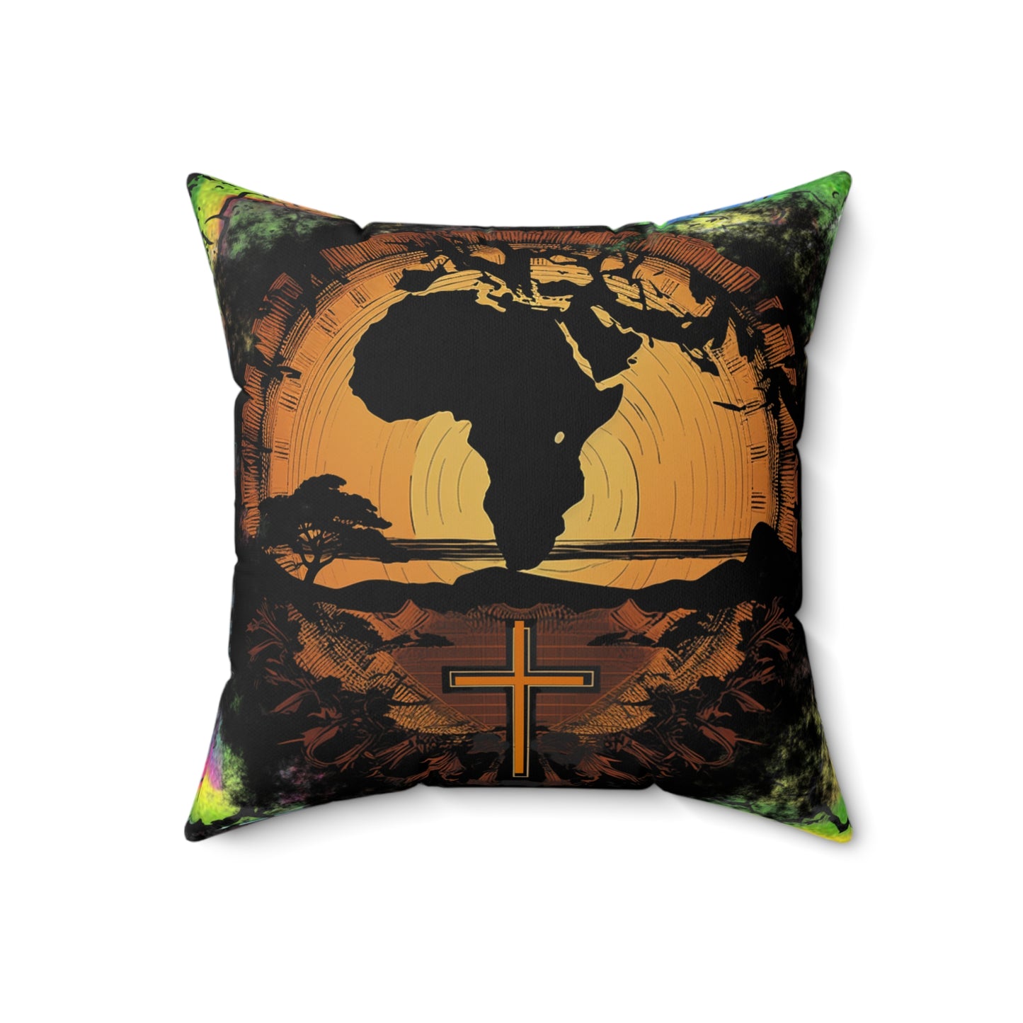 Spun Polyester Square Pillow - Afro Salvation