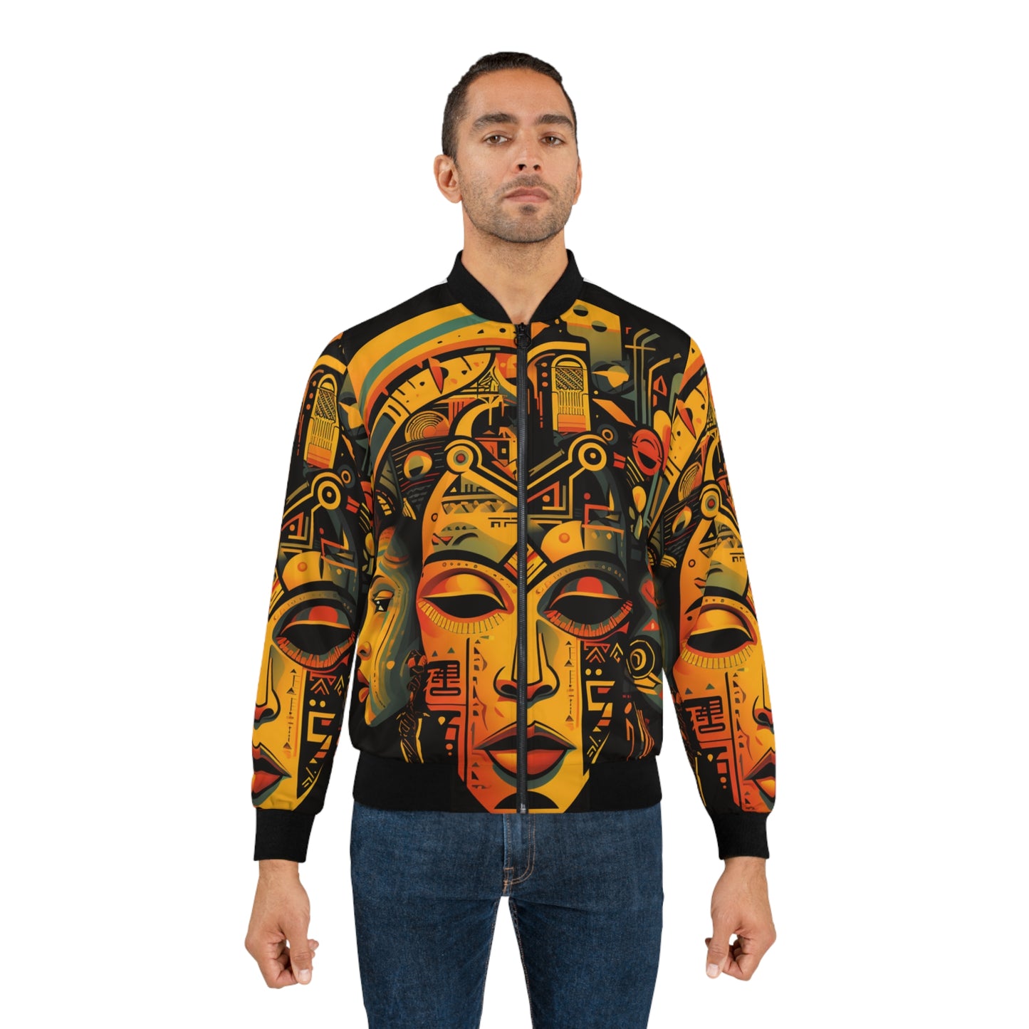 Men's Bomber Jacket - Faces of Wisdom Design