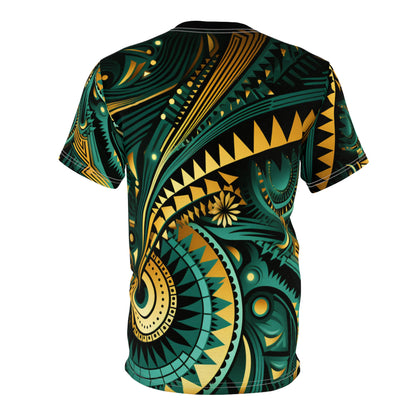 Unisex Cut & Sew Tee (AOP) - African Emerald Design