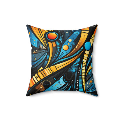 Spun Polyester Square Pillow - African Sapphire Design