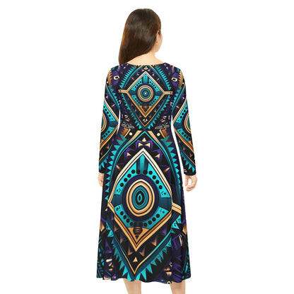 Women's Long Sleeve Dance Dress - Queen Sheba Design