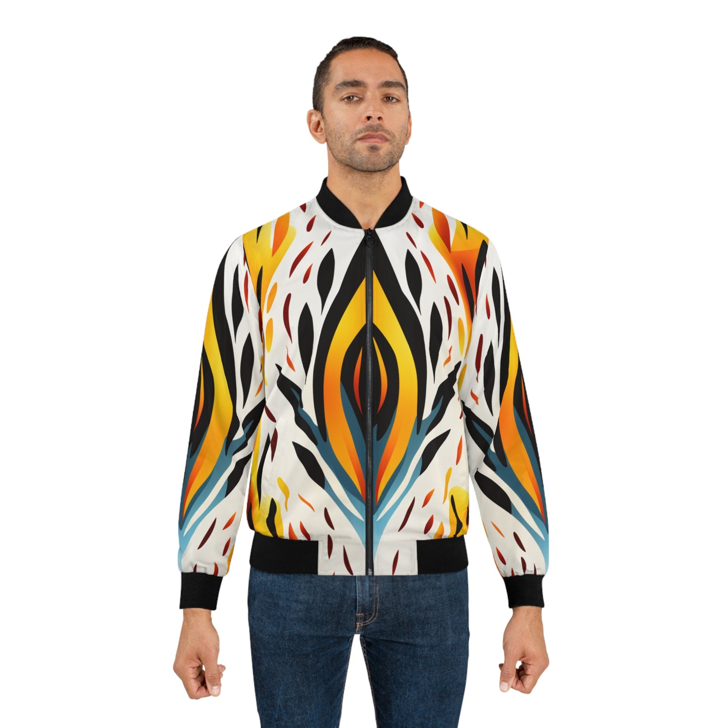 Men's Bomber Jacket - Fiery Spirit Design