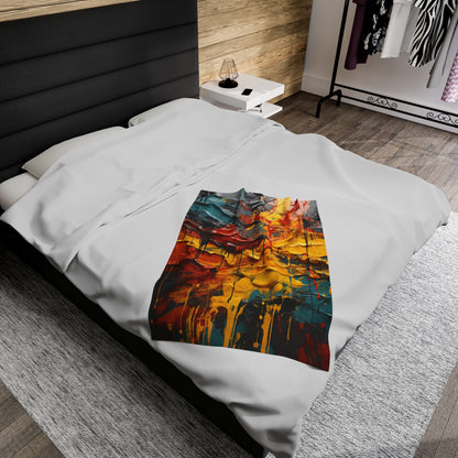 Velveteen Plush Blanket - Overflowing Grace Design