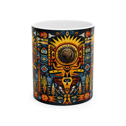 Ceramic Mug 11oz - Tribal Fusion Design