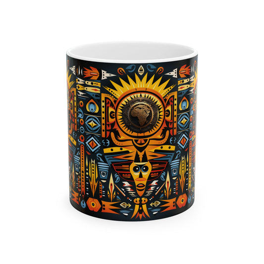 Ceramic Mug 11oz - Tribal Fusion Design