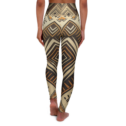 High Waisted Yoga Leggings - Kalahari Accord Design