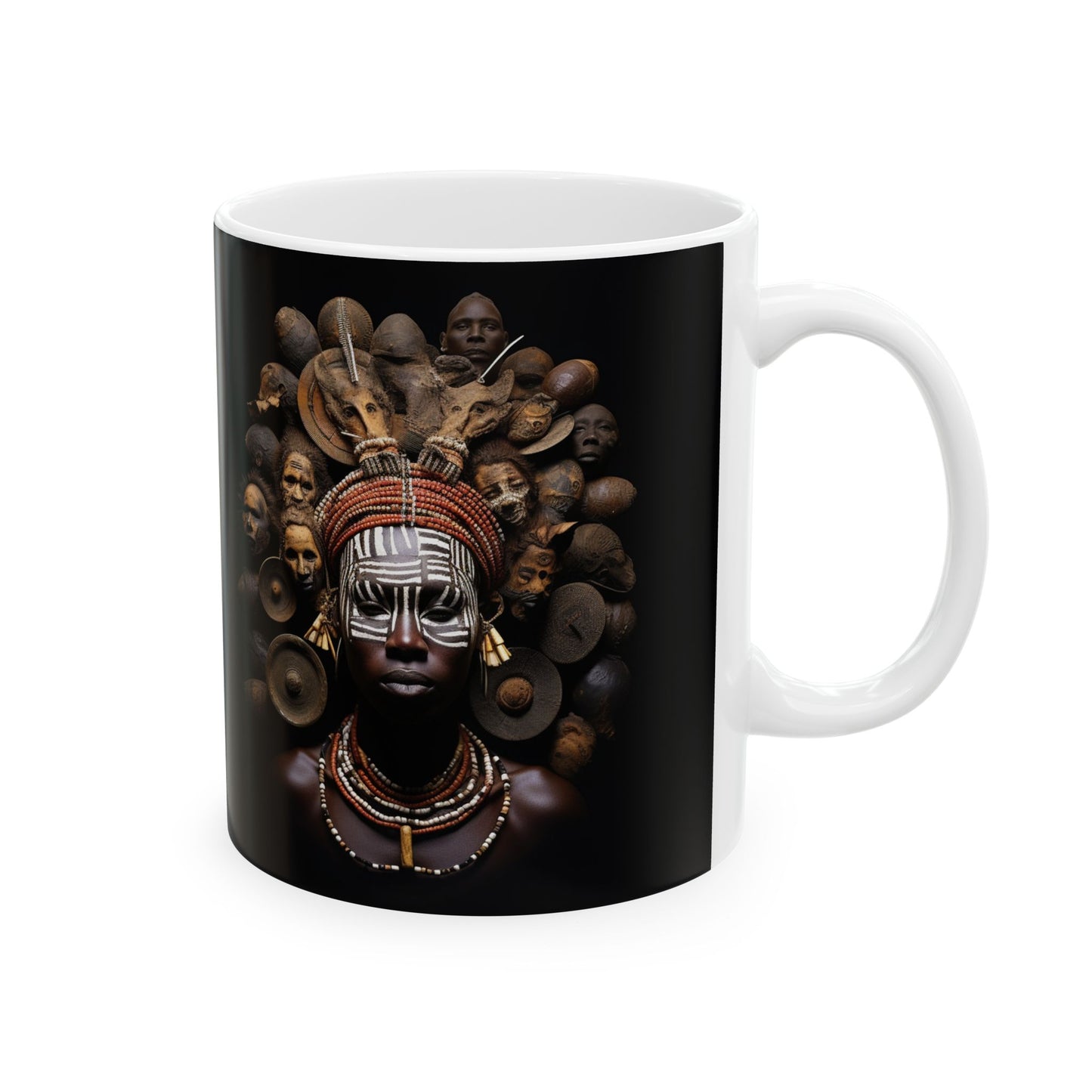 Ceramic Mug 11oz - Faces Of Africa Design