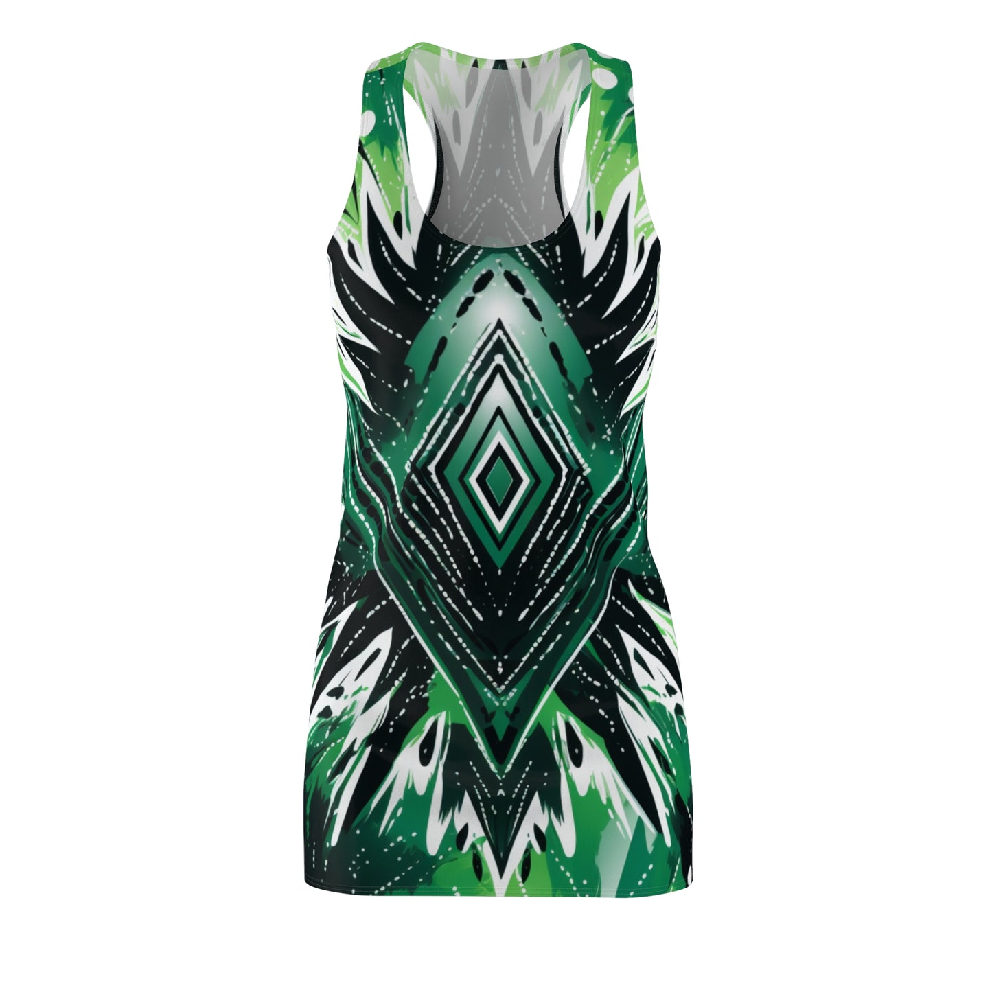 Women's Cut & Sew Racerback Dress (AOP) - Naija Tye Dye Design