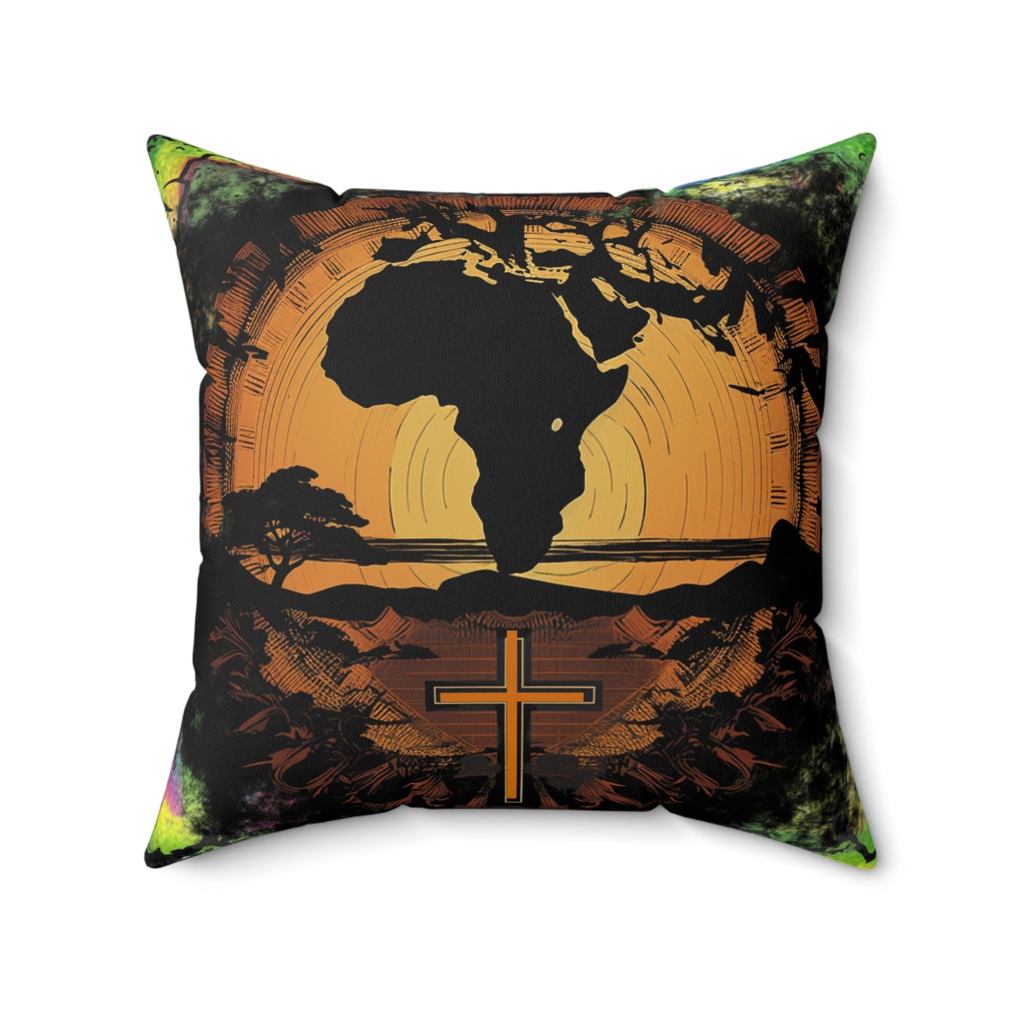 Spun Polyester Square Pillow - Afro Salvation