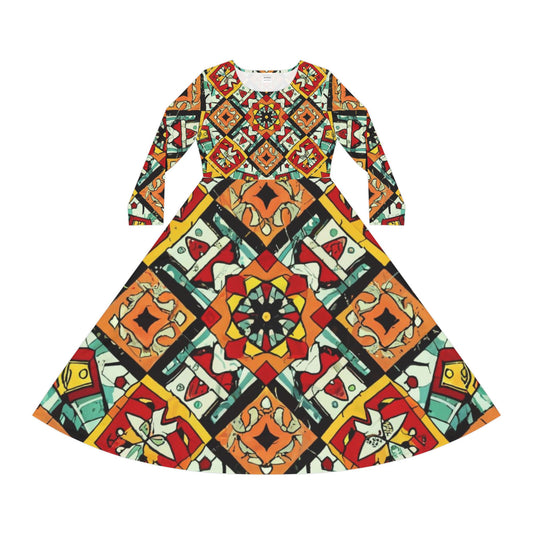 Women's Long Sleeve Dance Dress - Dashiki Grace Design