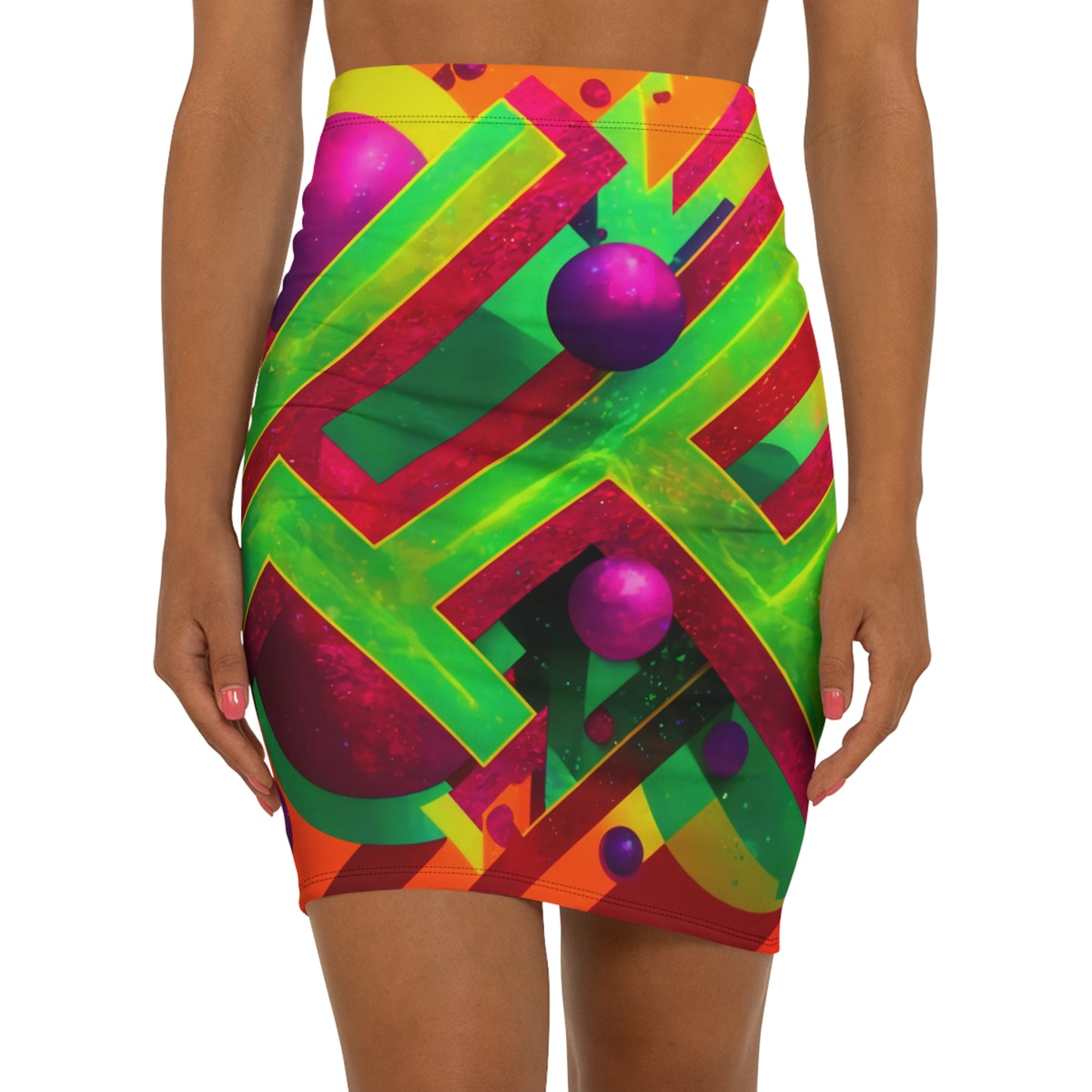 Women's Mini Skirt - Graceful Embrace Design