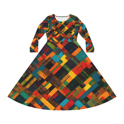 Women's Long Sleeve Dance Dress - Kente Grace Design