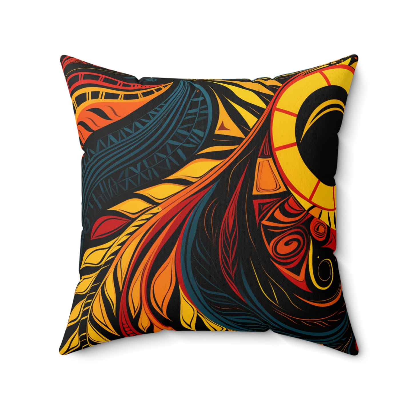 Spun Polyester Square Pillow - Saharan Petal Design