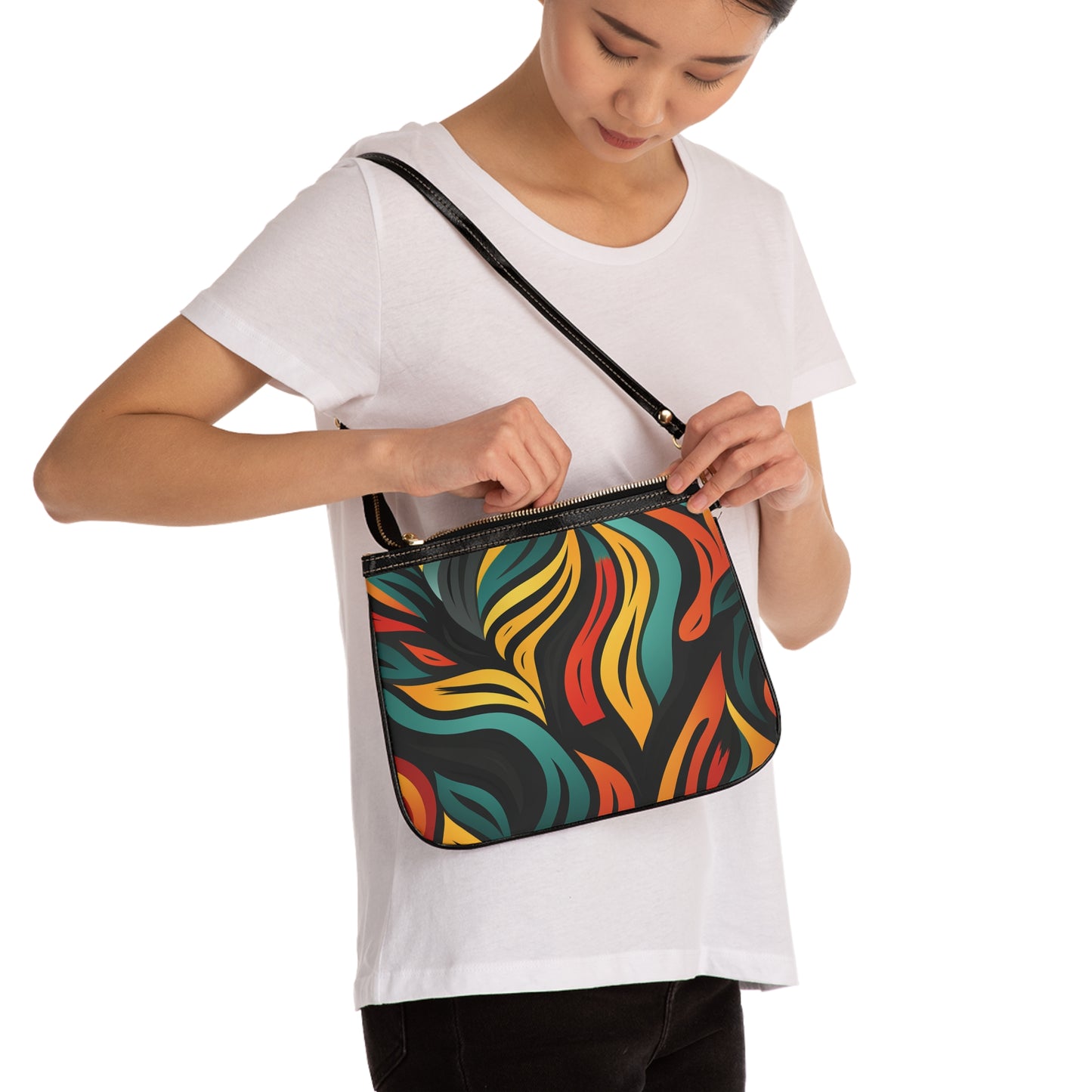 Small Shoulder Bag - "Flames of Revival"