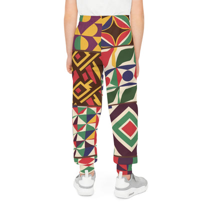 Unisex Youth Joggers - Geometric Pathways Design