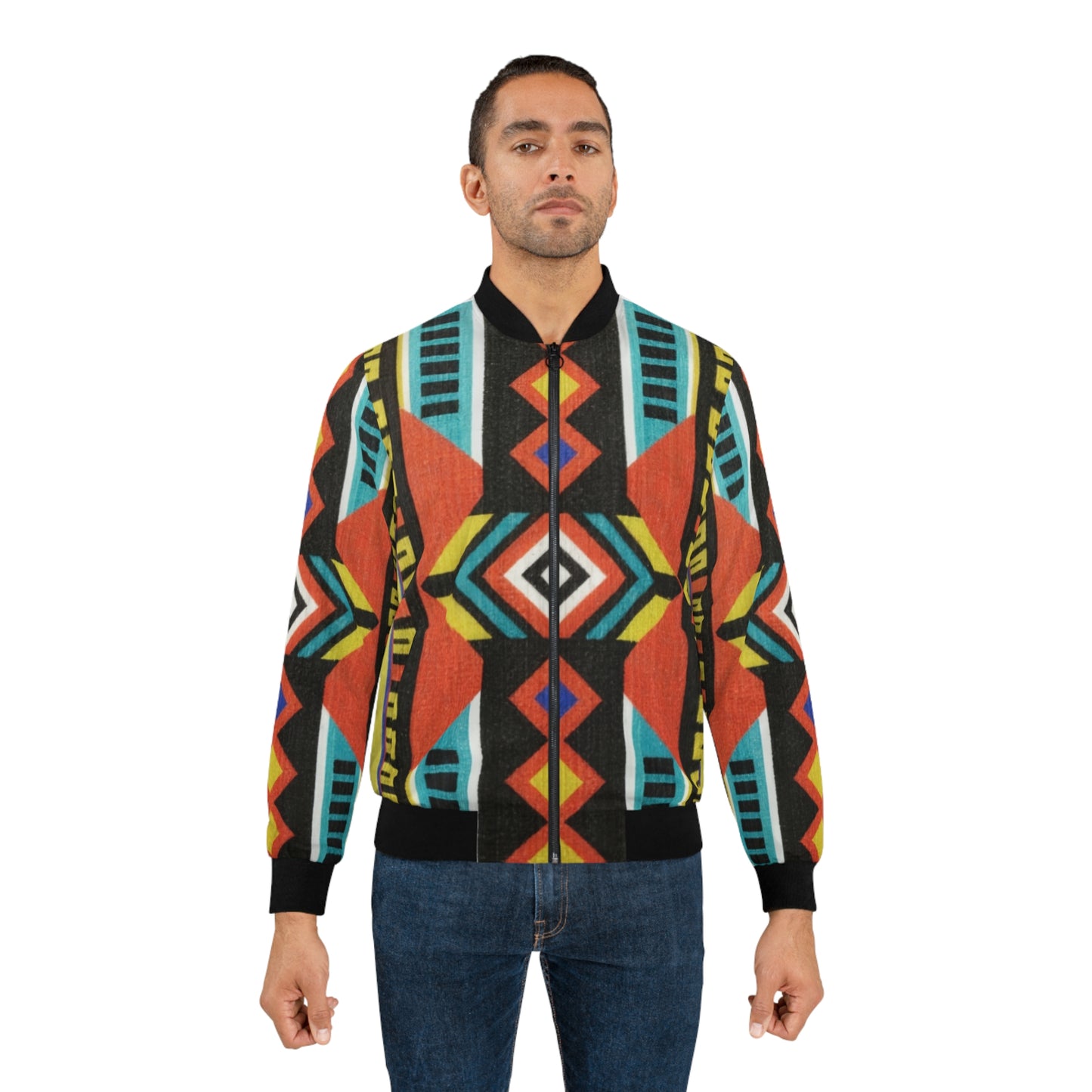 Men's Bomber Jacket - Eternal Flame Design