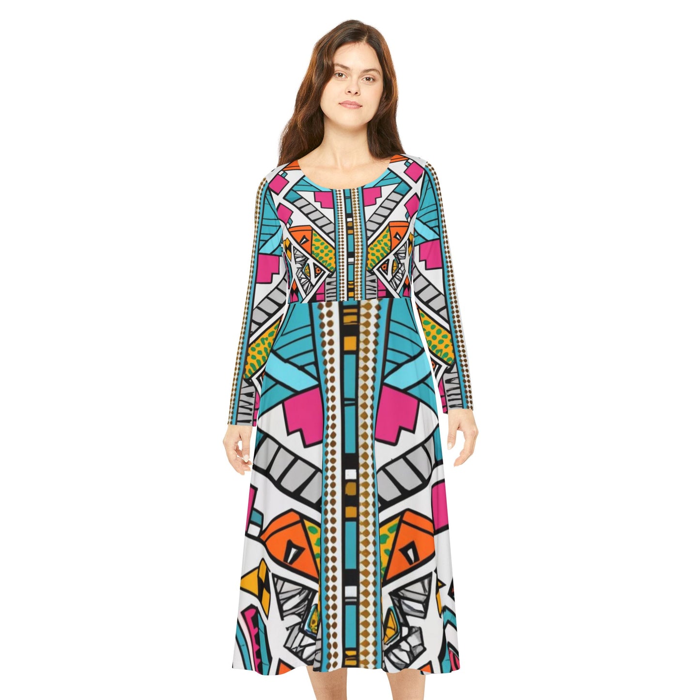 Women's Long Sleeve Dance Dress - Lesotho Dream Design