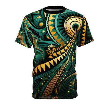 Unisex Cut & Sew Tee (AOP) - African Emerald Design