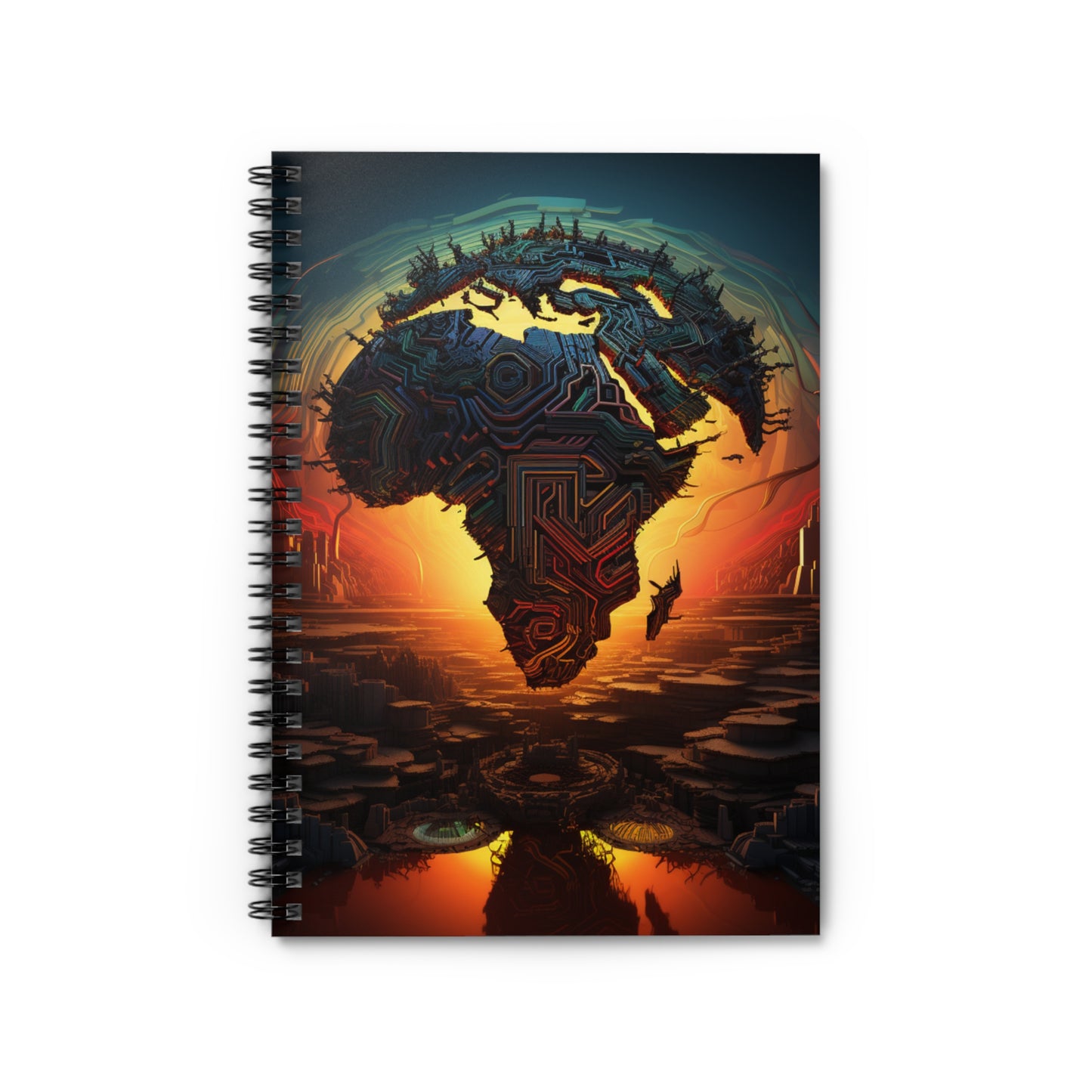 Spiral Notebook - Ruled Line - Afro Matrix Design