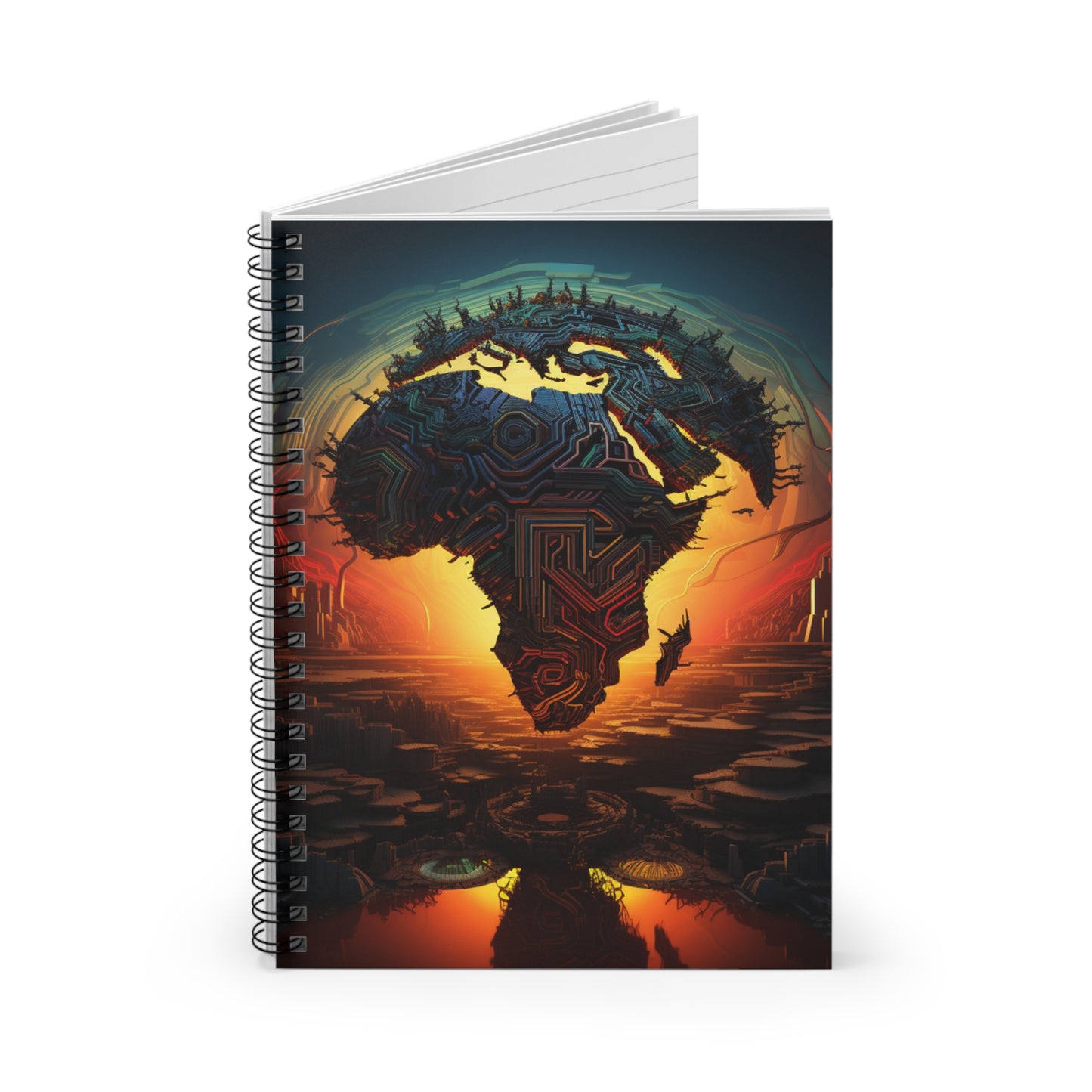 Spiral Notebook - Ruled Line - Afro Matrix Design