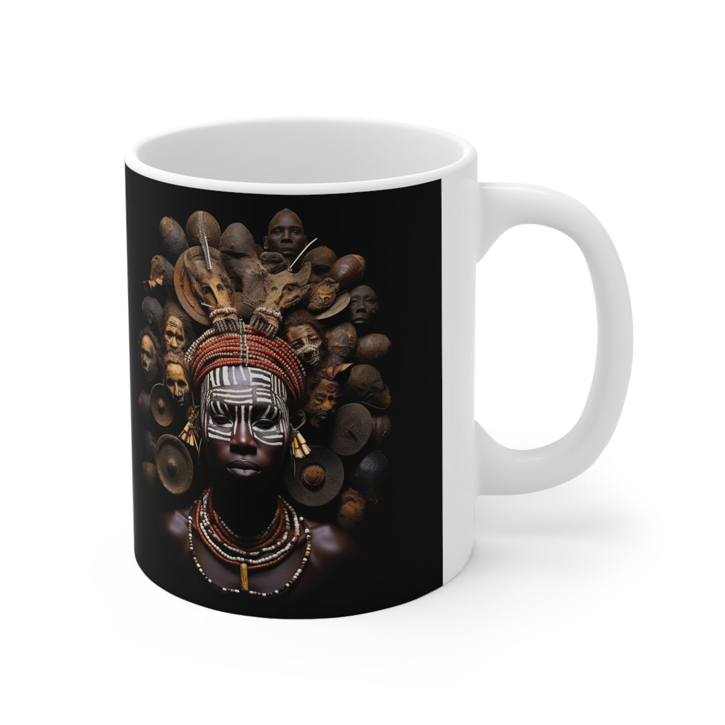 Ceramic Mug 11oz - Faces Of Africa Design