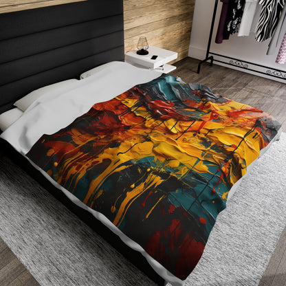 Velveteen Plush Blanket - Overflowing Grace Design