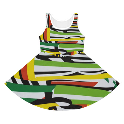 Girls' Sleeveless Sundress - Zimbo Stripe Design