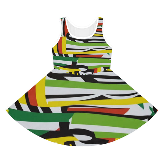 Girls' Sleeveless Sundress - Zimbo Stripe Design