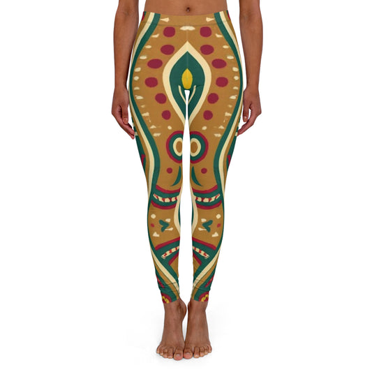 Women's Spandex Leggings - Ngorongoro Blessing Design