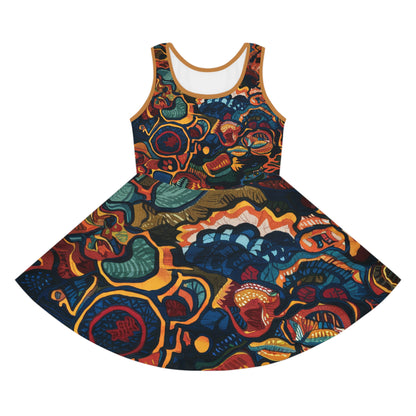 Girls' Sleeveless Sundress - "Covenant Circles Design"