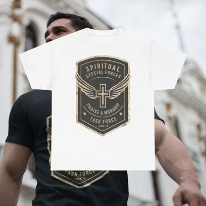 Unisex Heavy Cotton T-shirt - Spiritual Wars Praise & Worship