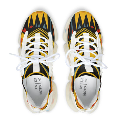 Women's Mesh Sneakers - Afro Abstract Design